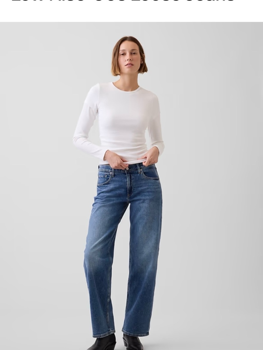 GAP Women's ‘90’s Loose Low Rise Jeans in Medium Blue Wash
